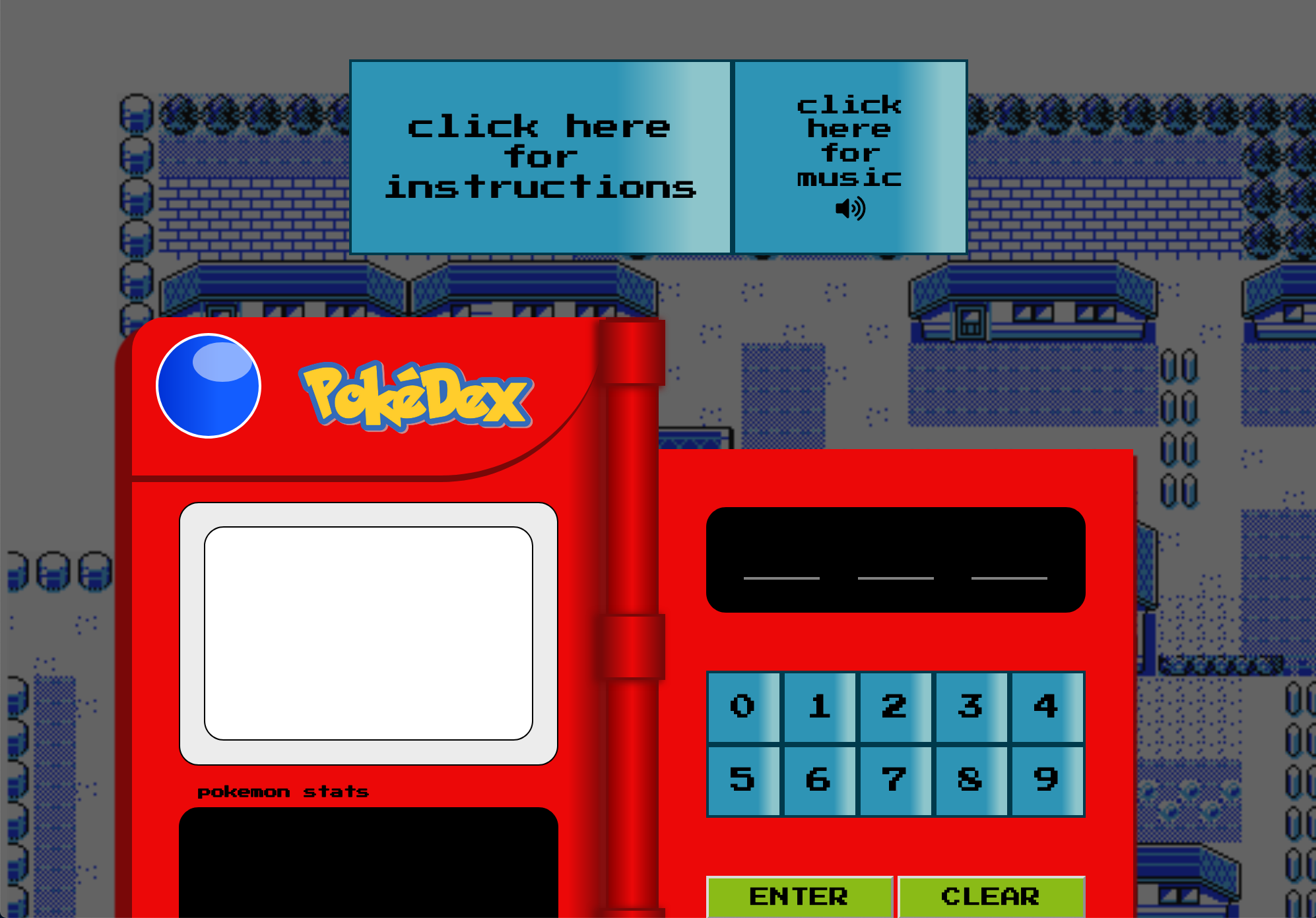 A desktop screenshot of the Personal Pokedex landing page